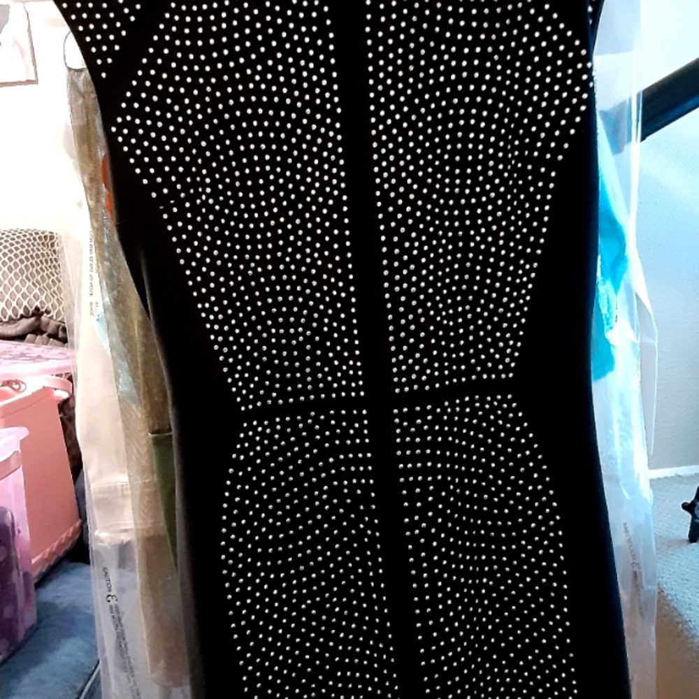 Black dress with rhinestones